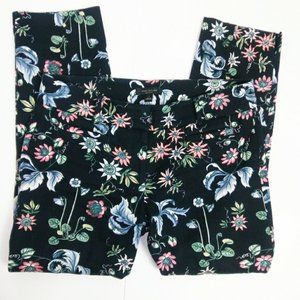 ANN TAYLOR Devin Fit Black Floral Print Pants 6P